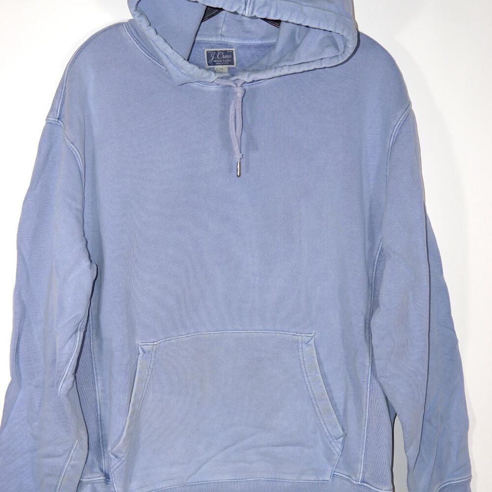 J. Crew Men's Blue French Terry Cotton Hoodie Medium
